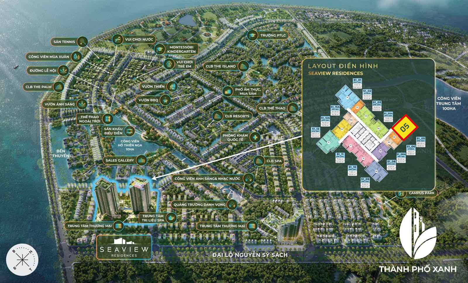 Tầm view hoàn hảo từ trục căn hộ 05 Seaview Residences