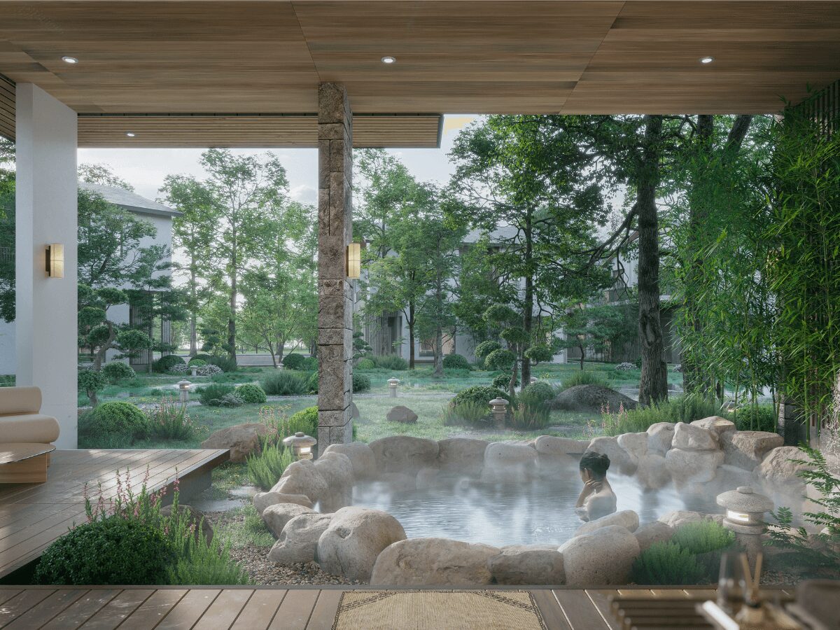 Chất lượng khoáng tại các bể khoáng biệt thự Onsen Village mang đến liệu trình trị liệu cho sức khỏe, thể chất lẫn sắc đẹp