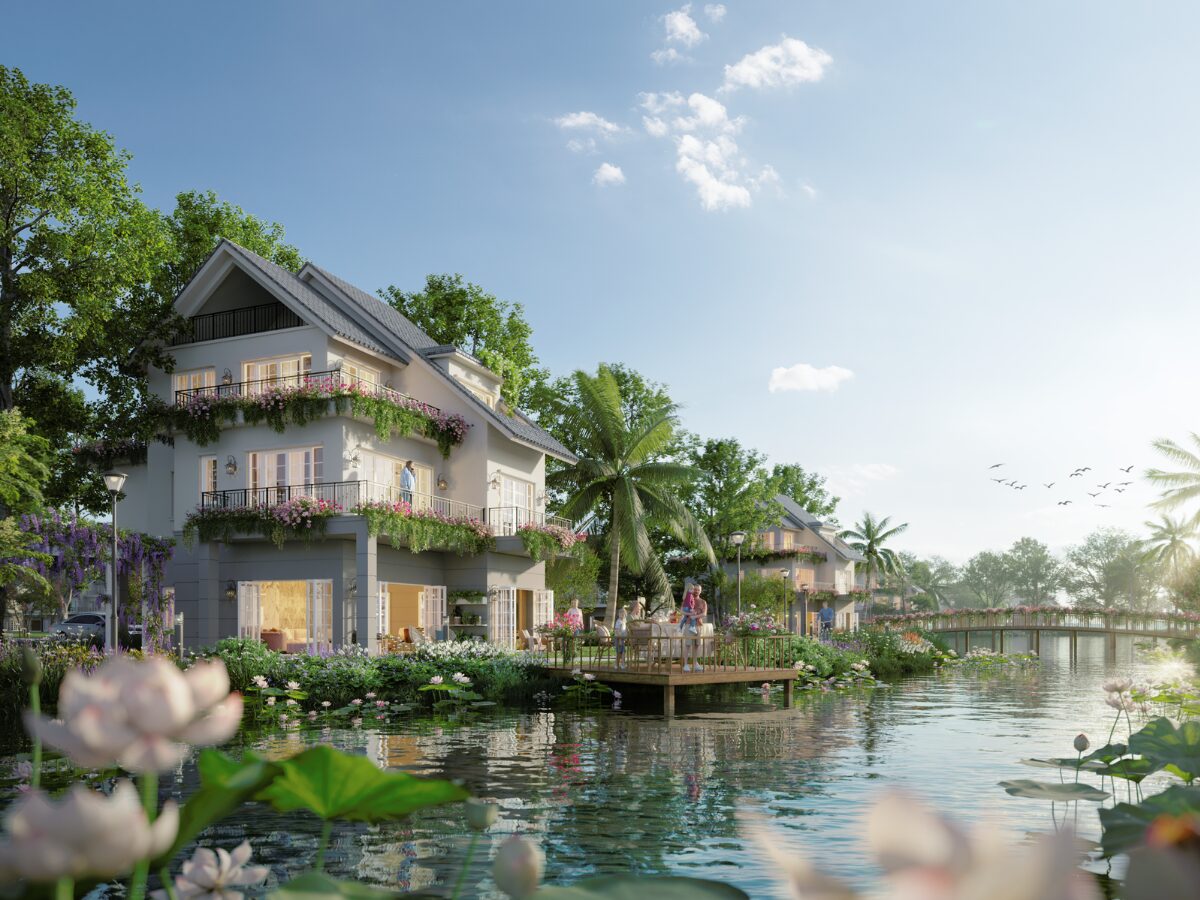 Không gian sống tại Central Island được ôm ấp bởi thiên nhiên cây xanh và mặt nước