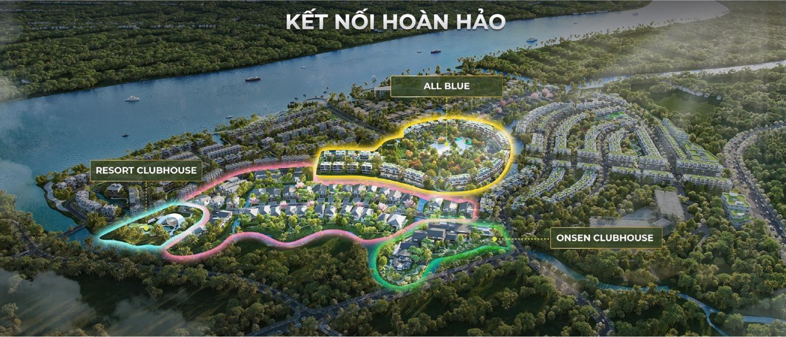 Vị trí kết nối hoàn hảo của những căn biệt thự Onsen Village