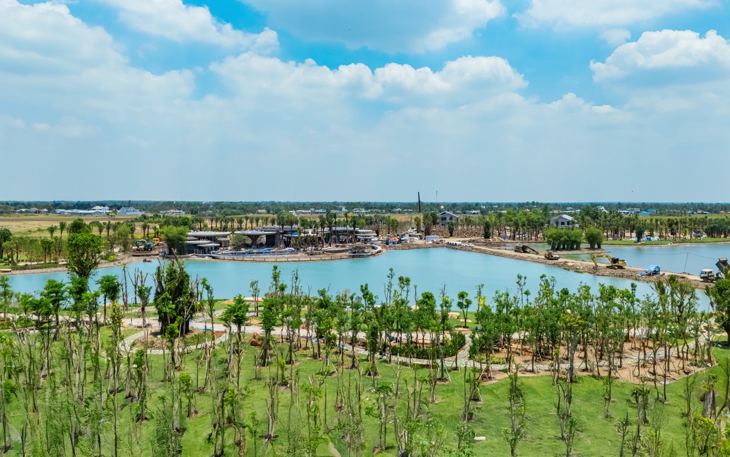 Cây xanh, cây cổ thụ đã được đưa từ vườn ươm về dự án
