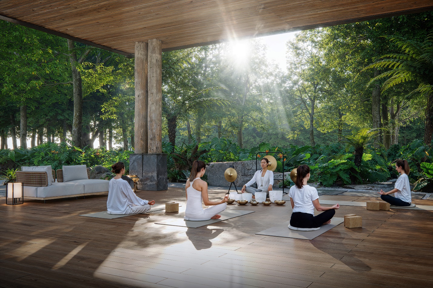 Vườn âm thanh tại Eco Retreat - nơi người trưởng thành thiền, tĩnh tâm