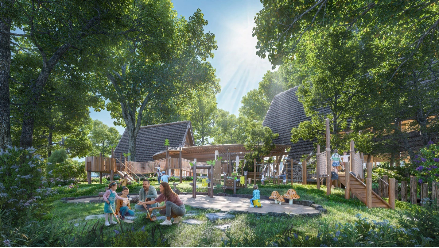Đảo Châu Âu sở hữu mật độ cây xanh, cây cổ thụ cao nhất Eco Central Park.