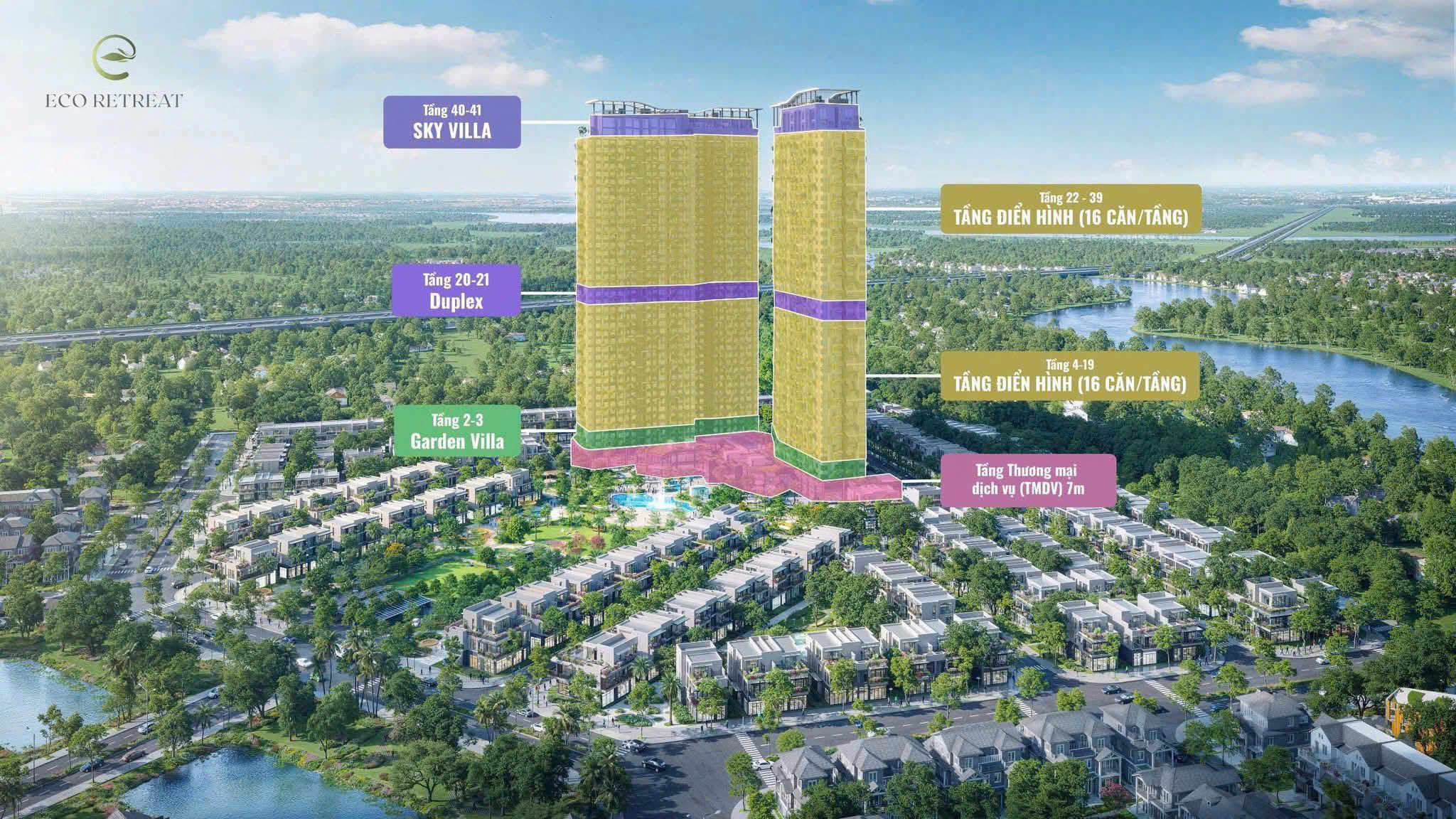 Các loại hình căn hộ tại Sky Retreat