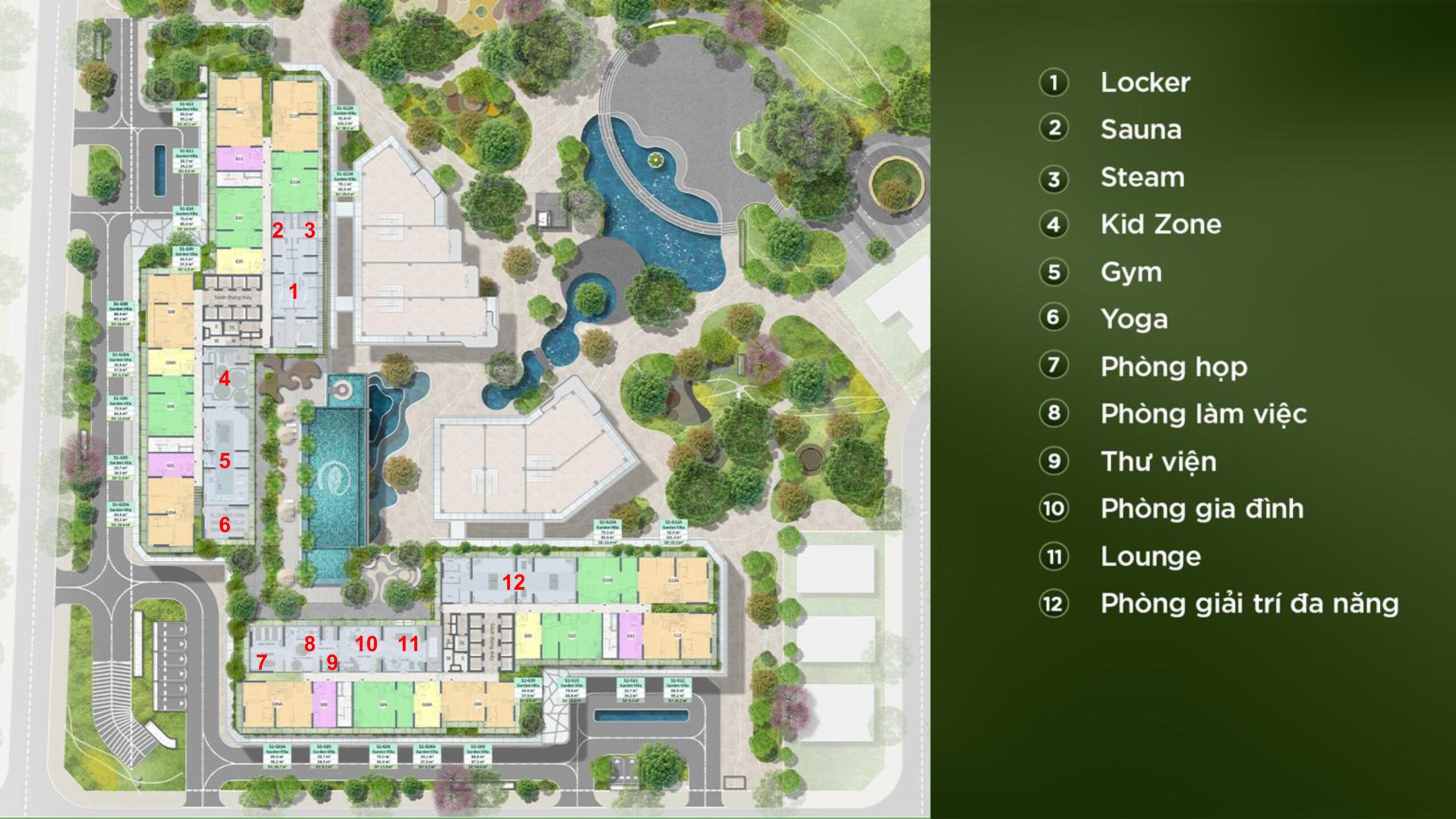 Các căn hộ Garden Villa kết nối dễ dàng với hệ thống tiện ích hiện đại tại tầng 2 Sky Retreat